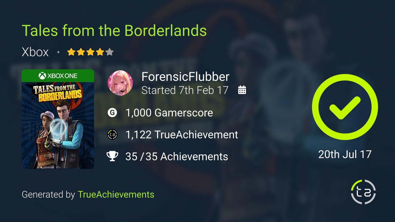 Tales from the Borderlands achievement summary